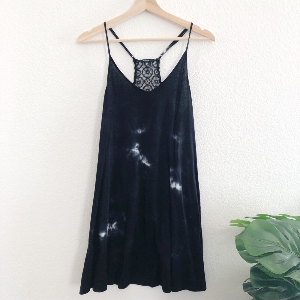 Forever 21 Tie Dye Navy Long Tank